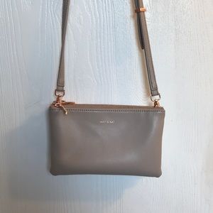 Matt and nat grey/beige cross body bag